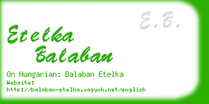 etelka balaban business card